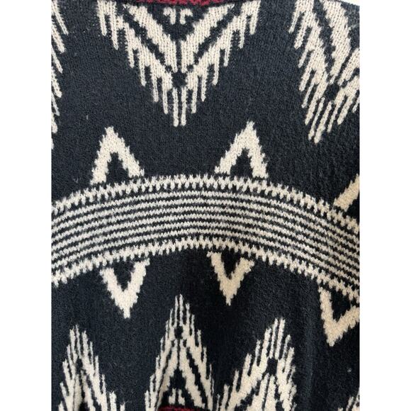 A&F Wool Blend Aztec Shawl Neck Oversized Cardigan *Flaw Southwestern Cozy M - Picture 10 of 10